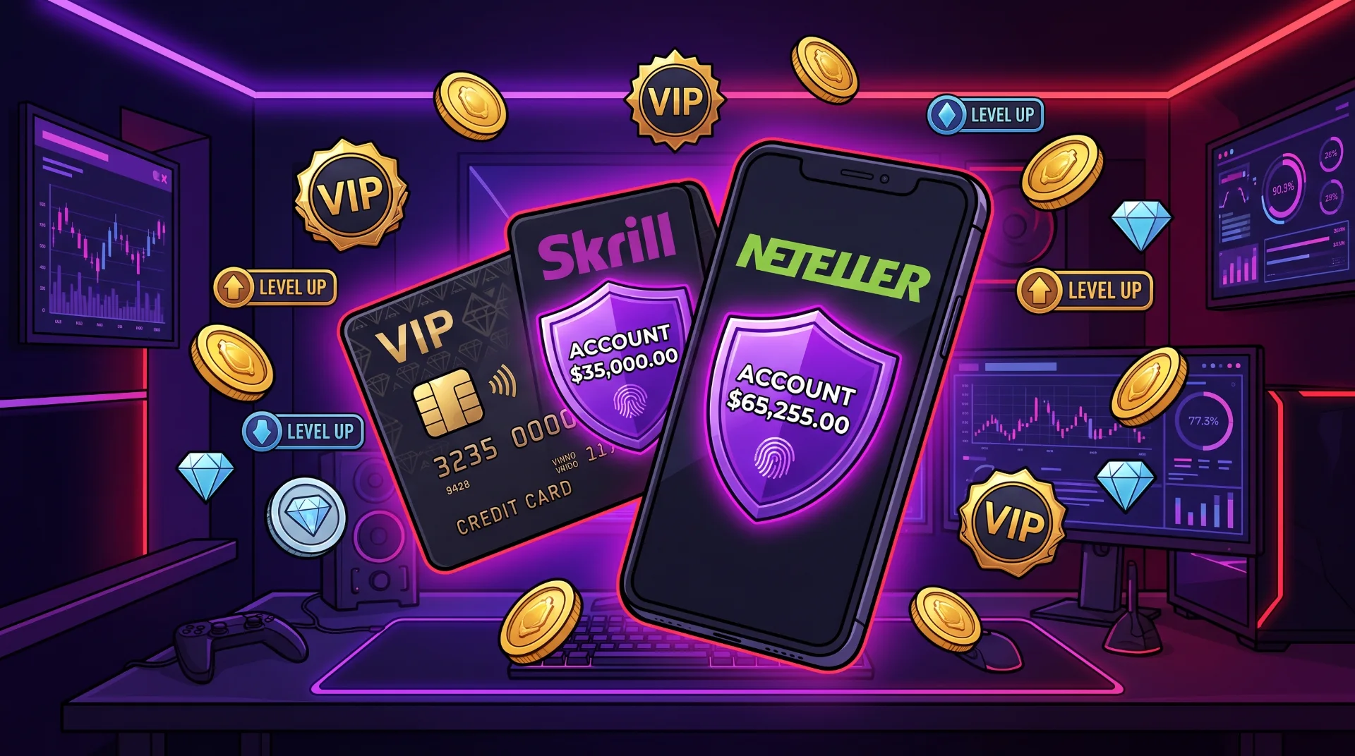 Skrill & Neteller for Gaming: Fee Breakdown, VIP Perks & Transfer Limits