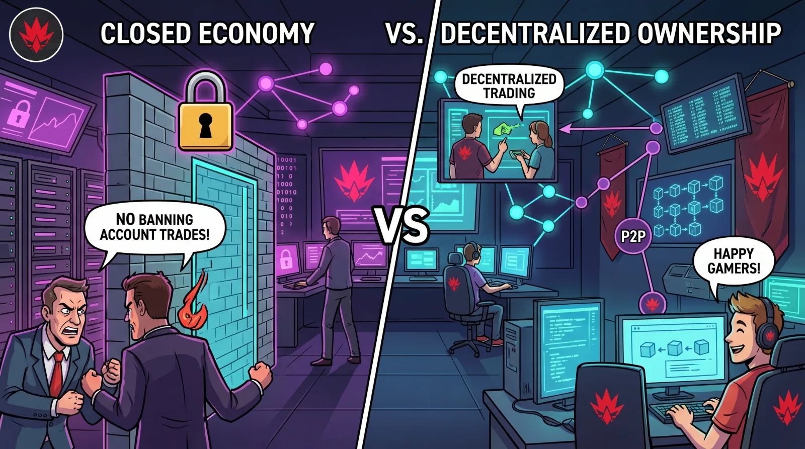 closed economy vs decentralized ownership