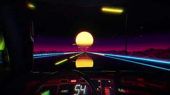 high speed synthwave highway