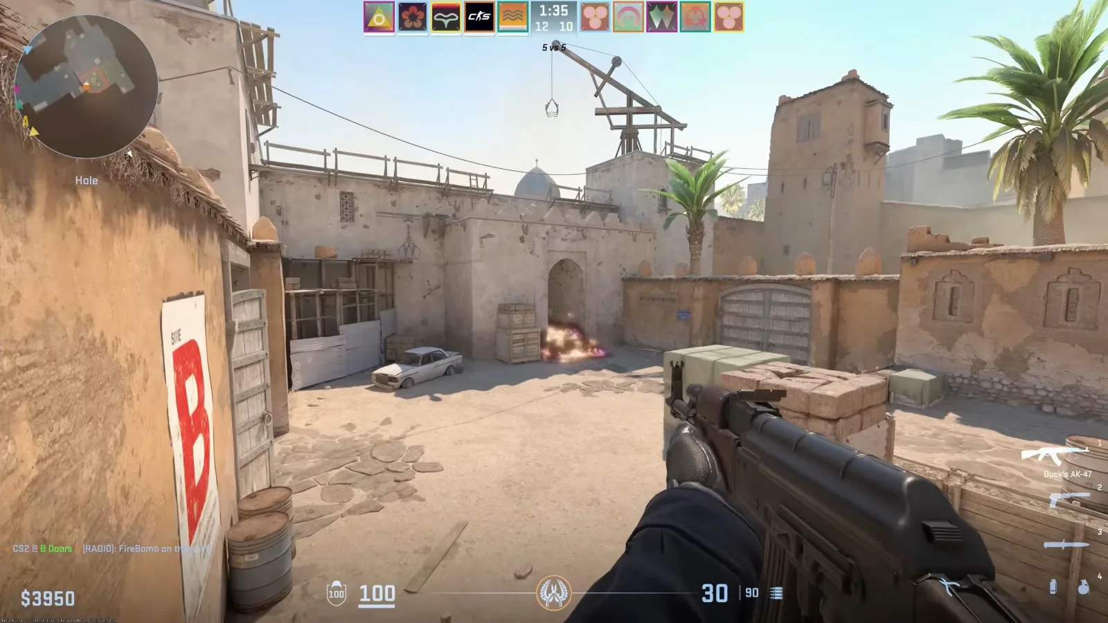 CS1.6 ingame footage b site dust2