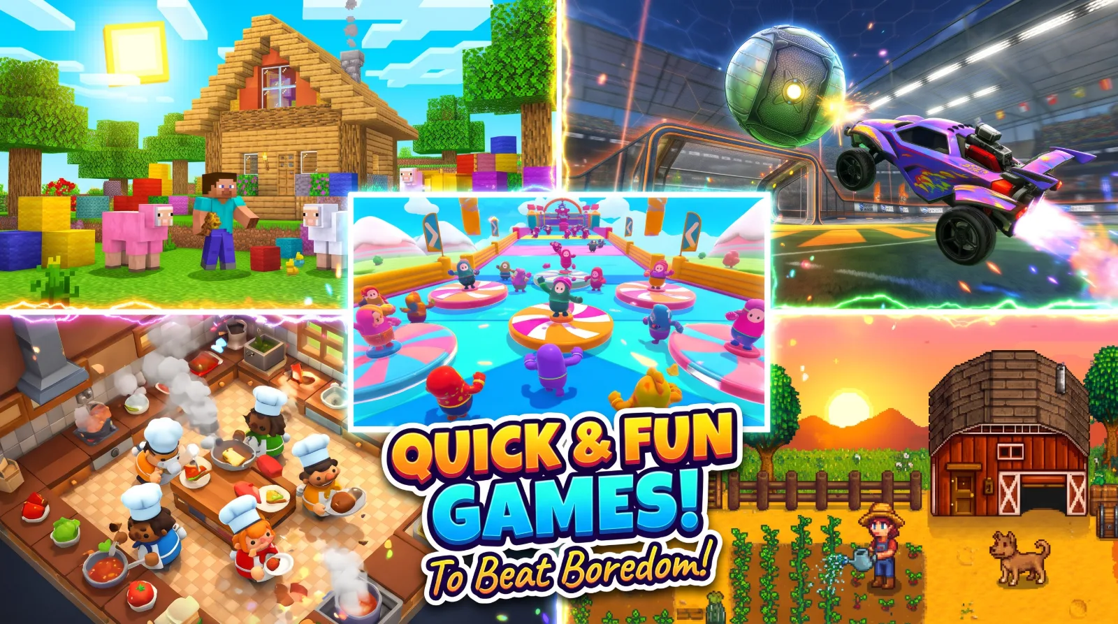 A selection of quick games to play when bored
